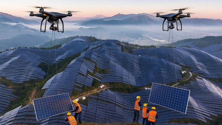 China installed solar plants using drones